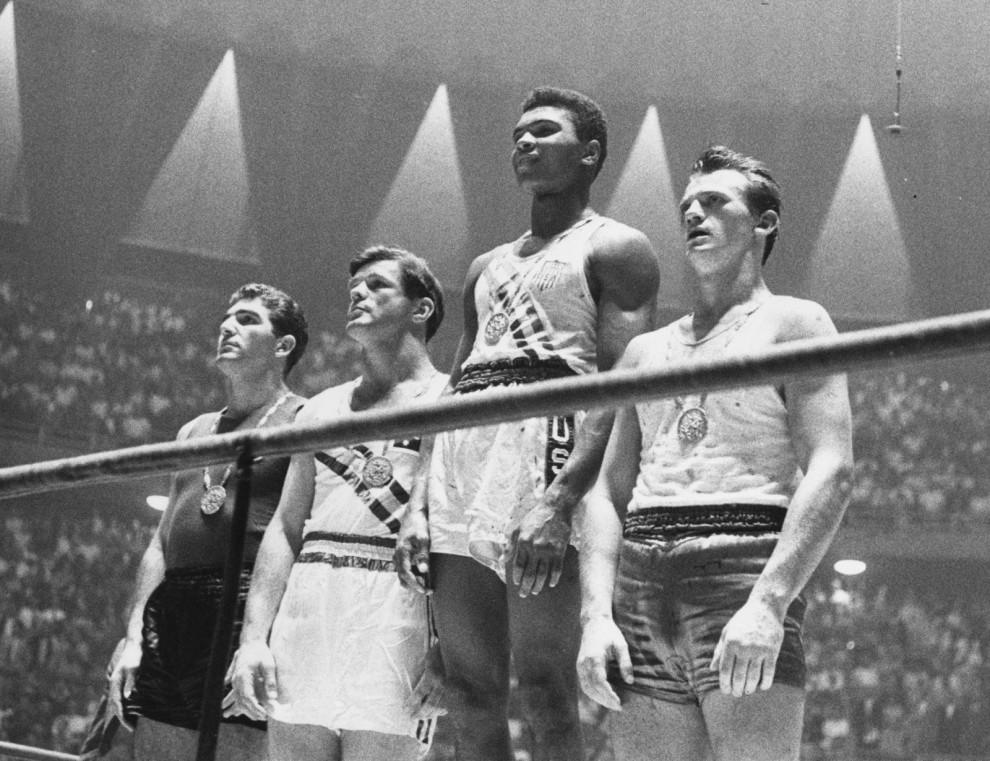 At the 1960 Summer Olympics in Rome, a little-known athlete named Cassius Clay brought home gold at the light-heavyweight competition, defeating the three-time European champion Zbigniew Pietrzykowski of Poland for the victory. Clay later threw his medal into the Ohio river after being denied service in a Whites Only restaurant.