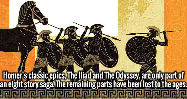 iliad cover - Homer's classic epics, The Iliad and The Odyssey, are only part of an eight story saga. The remaining parts have been lost to the ages. @@ @ @@@@@@@