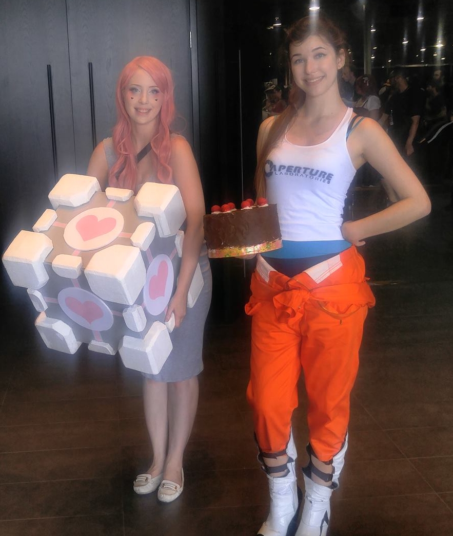 chell and companion cube