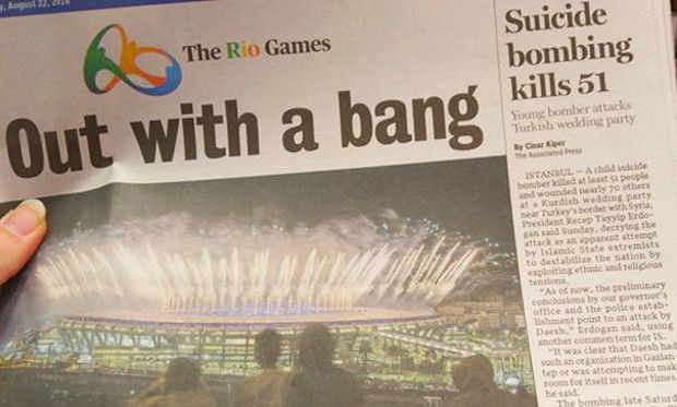 news hedlines - The Rio Games Suicide bombing kills 51 The Rio Games Out with a bang Young bomber attacks Turkish wedding party By clicar Ke Istanbul A side bothered at least people wounded nearly 70 others at & Kurdishwedding party Turbode wa President R