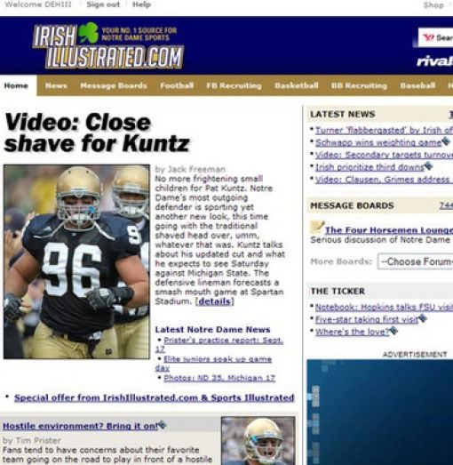 Headline - Welcome Dem Sign out Help Idigu Y Ur No 1 Source For Tllustrated.Com rival Home News Message Boards Football Fb Recruiting Basketball Bb Recruiting Baseball Video Close shave for Kuntz Latest News Turner Rabbergasted by fish of Schwar wins weig