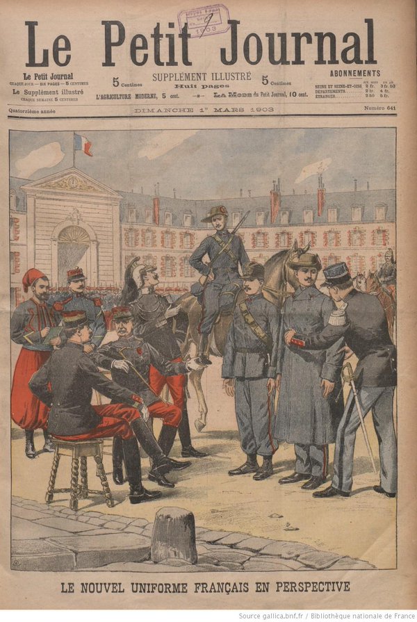 The first case is about the French and English. English up to World War I had to wear a red uniform with white that made them stand out to sharpshooters. French army had red pants up until when in 1913 Adolphe Méssimy tried to change it... but the press wrote so much bad things about the idea that many French soldiers came to fight in World War I wearing not only red pants but also red hats. Suicidal much?