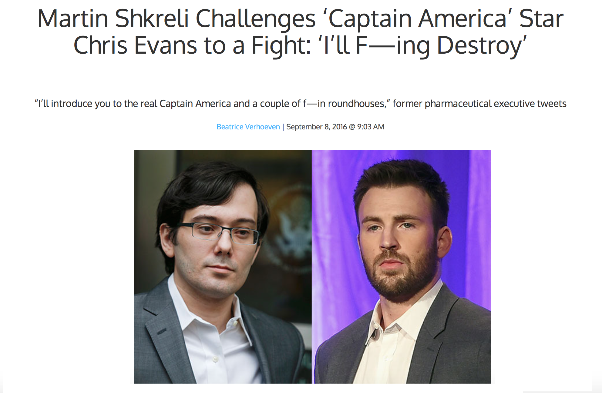 PharmaBro Martin Shkreli Challenges Chris