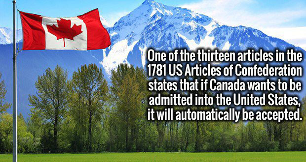 canada in anime - One of the thirteen articles in the 1781 Us Articles of Confederation states that if Canada wants to be admitted into the United States, it will automatically be accepted.