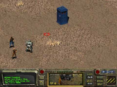 3. Fallout. In the original Fallout game, you can come across a rather familiar looking blue object called an “Unusual Call Box”, but unfortunately you can’t take it for a spin – if you get anywhere near it the box vanishes with the familiar Tardis groans.