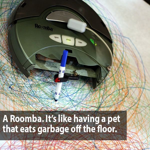 roomba art - Roomba spot A Roomba. It's having a pet that eats garbage off the floor.
