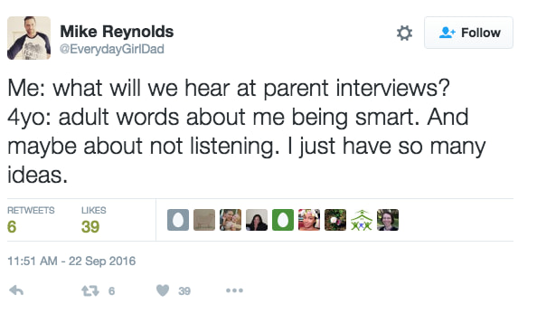 young thug tweets - Mike Reynolds Everyday GirlDad Me what will we hear at parent interviews? 4yo adult words about me being smart. And maybe about not listening. I just have so many ideas. 39 ONLA020 g