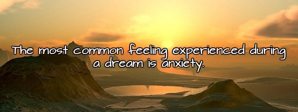 morning - The most common feeling experienced during a dream is anxiety.