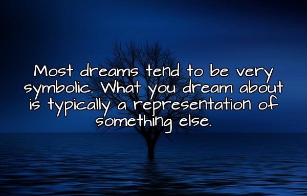 nature - Most dreams tend to be very symbolic. What you dream about is typically a representation of something else.