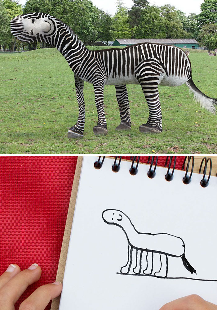 dad turns his son's drawings into reality