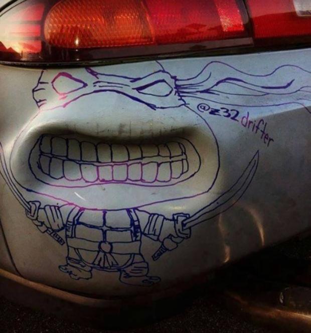 ninja turtle car dent