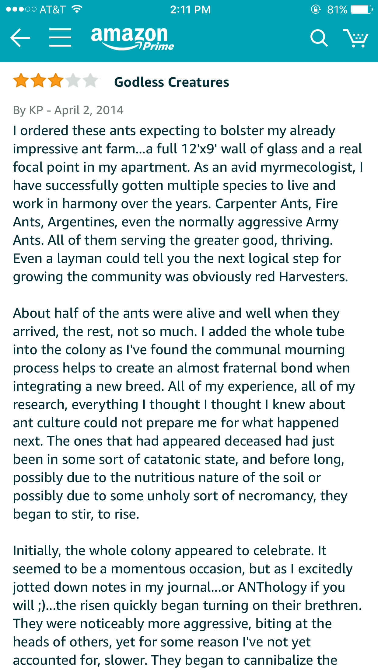 amazon reviews - amazon review ant farm - ...00 At&T @ 81%