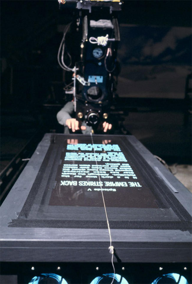 How they filmed the credits roll in "The Empire Strikes Back", 1980.