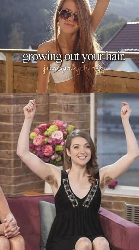 under arm hair - growing out your hair. justgirlythe