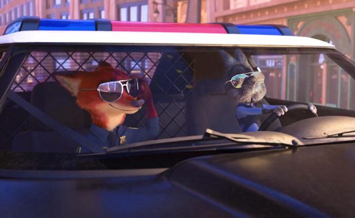 bunny photoshop nick and judy in police car