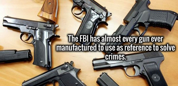 people with guns - The Fbi has almost every gun ever manufactured to use as reference to solve crimes.