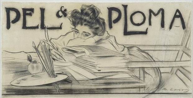 Drawing from ’Pèl & Ploma’ magazine by Ramon Casas, 1899