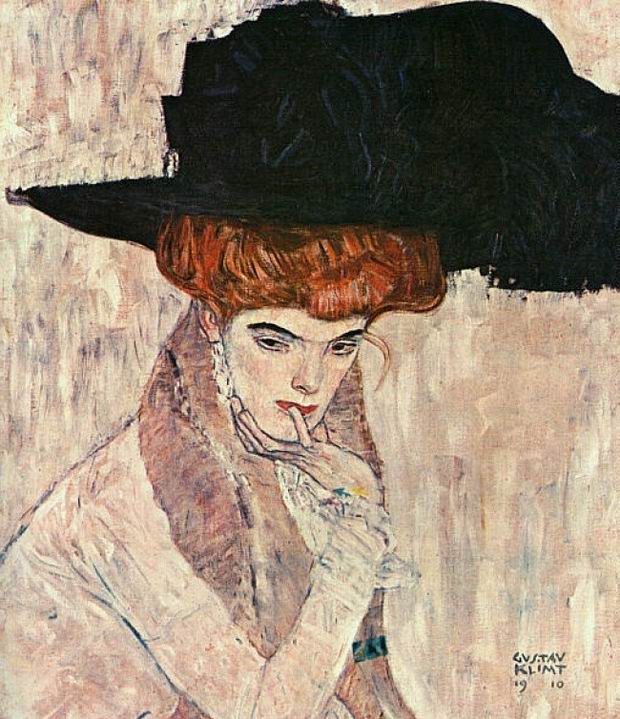 The Black Feather Hat by Gustav Klimt, 1910