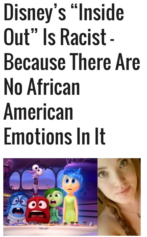 troll feminist - Disney's Inside Out Is Racist Because There Are No African American Emotions in It