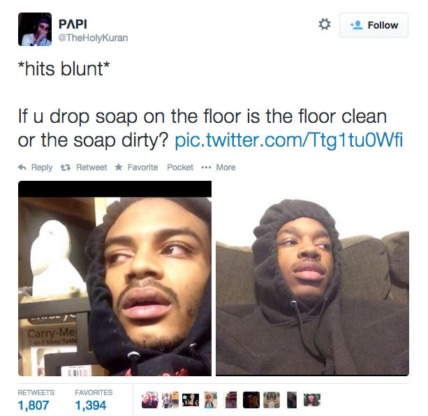 hits blunt meme about soap falling on the floor