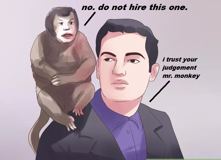 trust your judgement mr monkey - no, do not hire this one. i trust your judgement mr. monkey