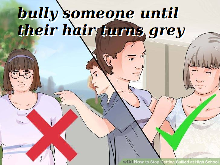 wikihow macros - bully someone until their hair turns grey wiki How to Stop Cetting Bullied at High School