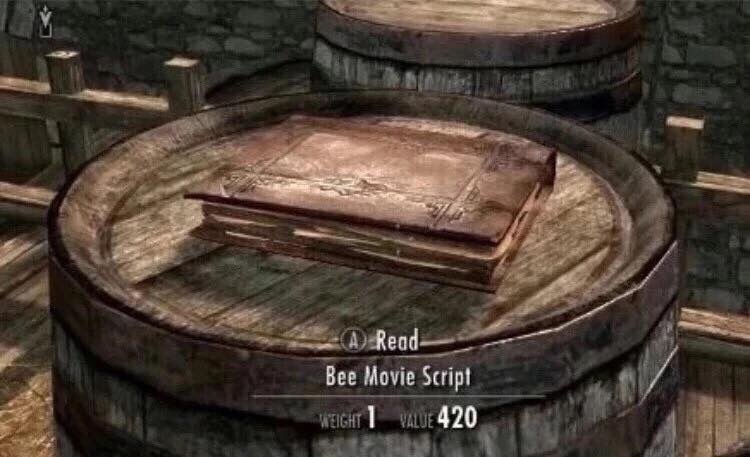 skyrim bee movie script - A Read Bee Movie Script Weight! Value 420