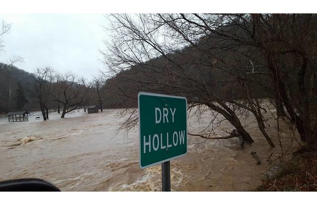 Dry Hollow creek looks pretty wet in Missouri