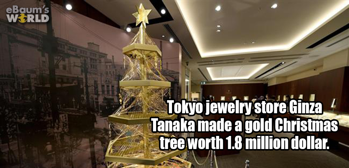 eBaum's World Tokyo jewelry store Ginza? Tanaka made a gold Christmas tree worth 1.8 million dollar.