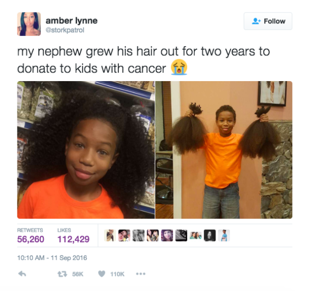 This boy from Maryland grew out his hair for kids with cancer.