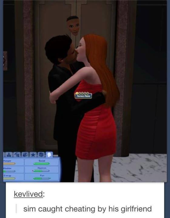 funniest sims 3 stories - kevlived | sim caught cheating by his girlfriend