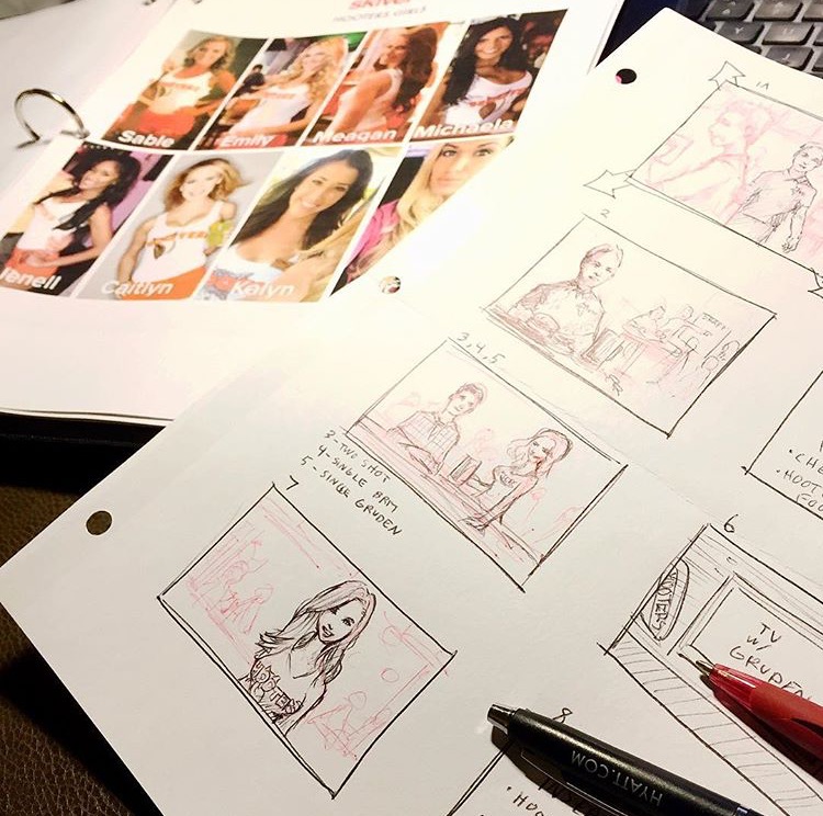 "I drew these storyboards just a few hours before the shoot. Typically, storyboards are made way before production. We had a shot list prepared (a list for everything we need to film), but I always felt storyboards made productions go a lot smoother."