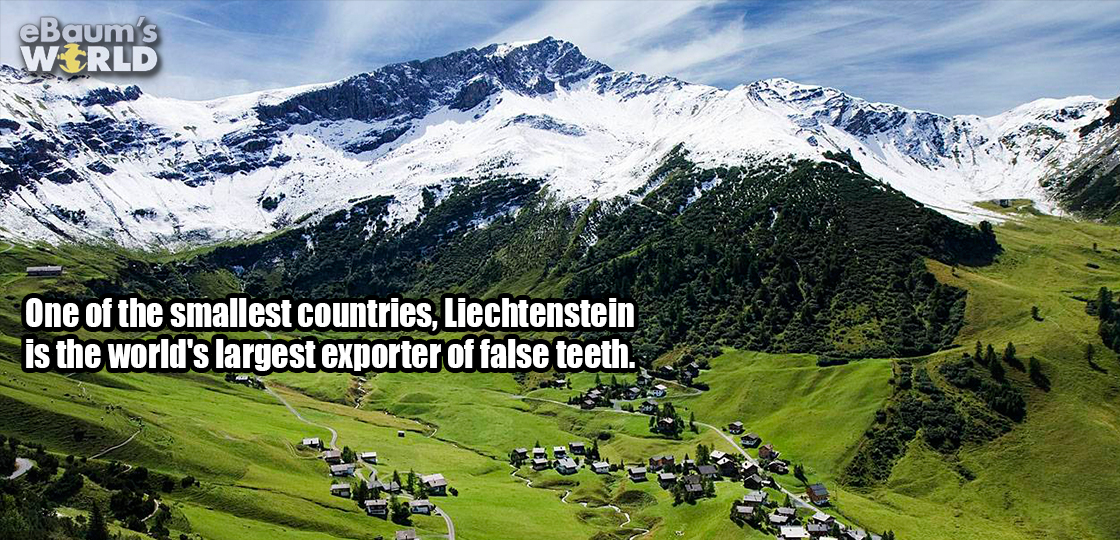 country of liechtenstein - eBaum's World One of the smallest countries, Liechtenstein is the world's largest exporter of false teeth.