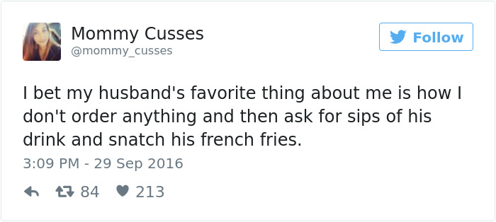 donald trump nuclear tweet - Mommy Cusses y I bet my husband's favorite thing about me is how I don't order anything and then ask for sips of his drink and snatch his french fries. 47 84 213