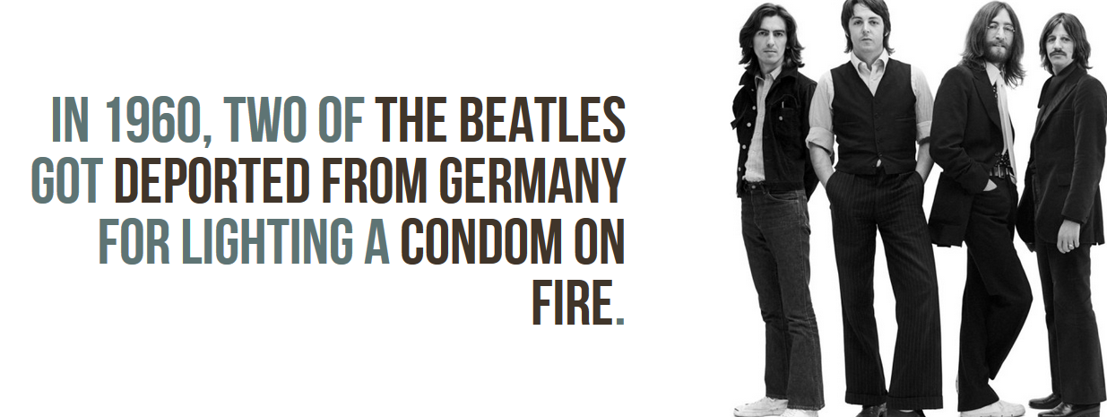 beatles png - In 1960, Two Of The Beatles Got Deported From Germany For Lighting A Condom On Fire.