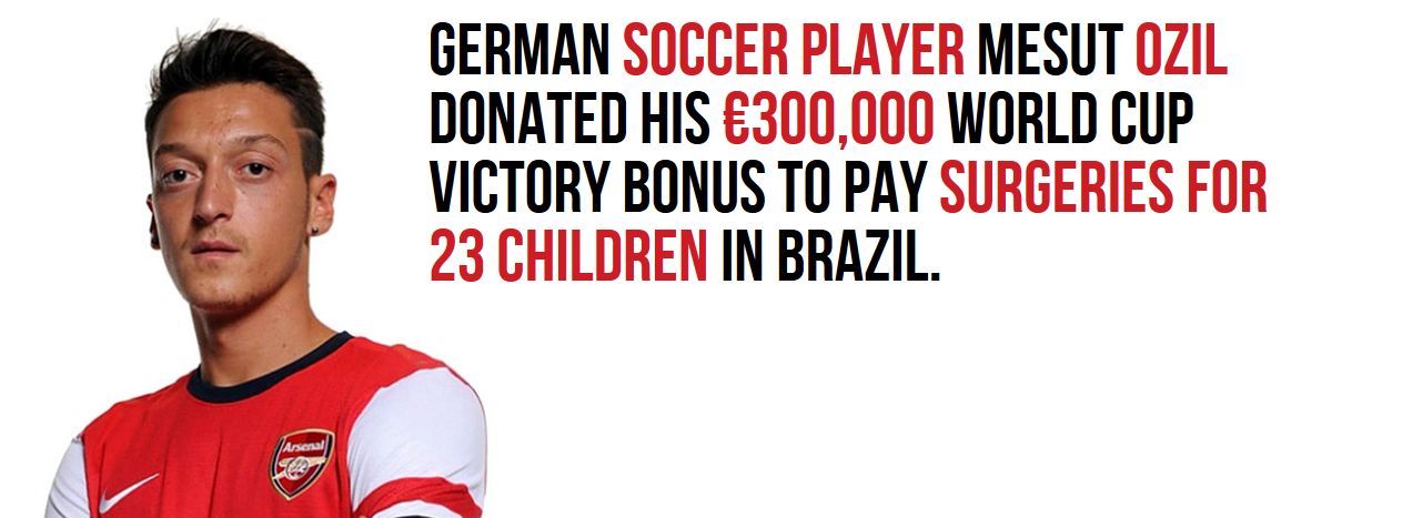 t shirt - German Soccer Player Mesut Ozil Donated His 300,000 World Cup Victory Bonus To Pay Surgeries For 23 Children In Brazil. Arsonal