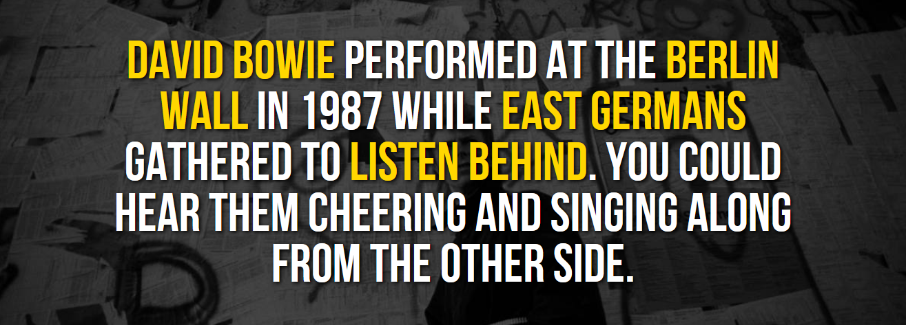 eastern market, washington, d.c. - David Bowie Performed At The Berlin Wall In 1987 While East Germans Gathered To Listen Behind. You Could Hear Them Cheering And Singing Along From The Other Side.