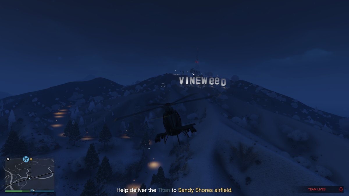 sky - o VINEWeep Help deliver the Titan to Sandy Shores airfield, Team Lives 0