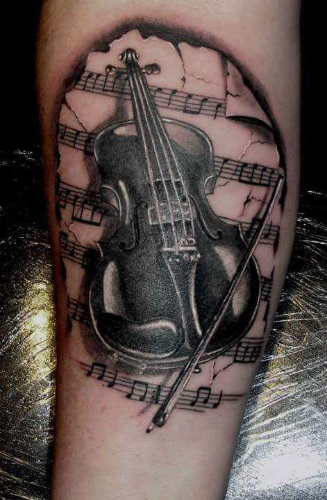 tattoo art violin tattoo