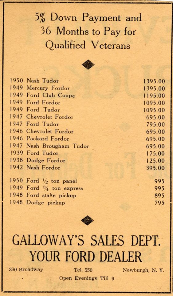 Buying a car in 1950.