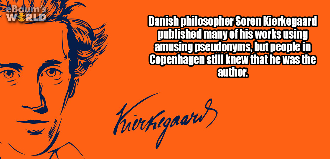 søren kierkegaard - Zerdum Wa Danish philosopher Soren Kierkegaard published many of his works using amusing pseudonyms, but people in Copenhagen still knew that he was the author. Miechegaars