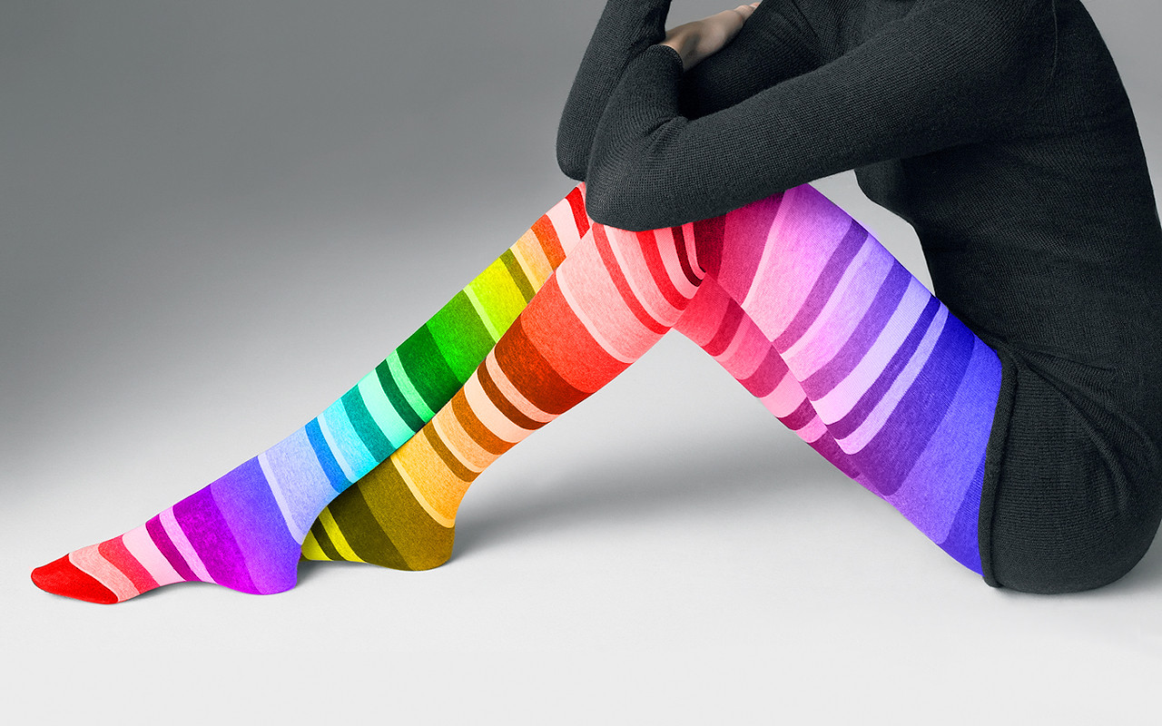colors rainbow stockings