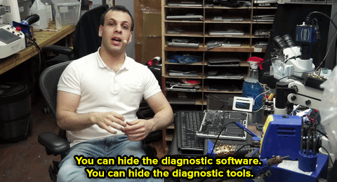 youtube louis rossmann meme - You can hide the diagnostic software. You can hide the diagnostic tools.