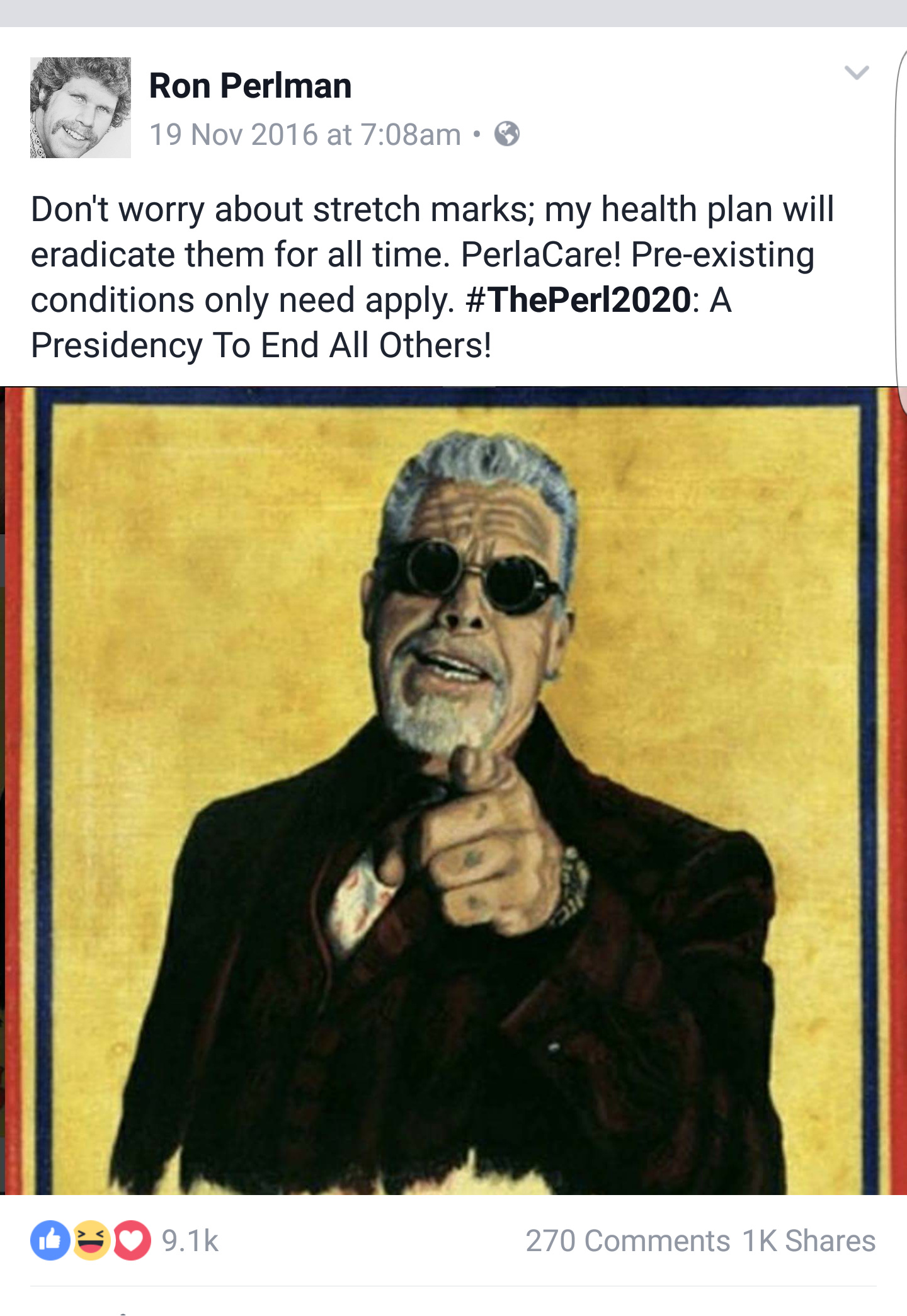 Ron Perlman Is Going For Presidency In 2020