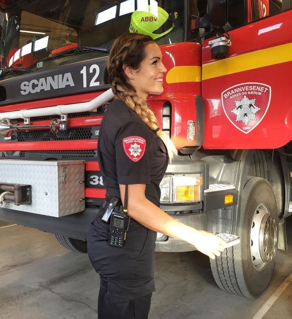 Gunn Narten, a Norwegian woman says  she became a firefighter to help people.