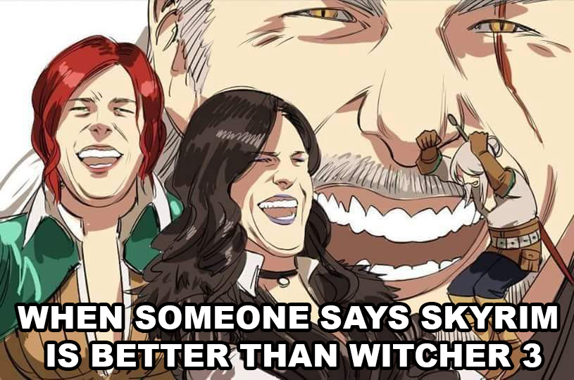 laughing tom cruise - When Someone Says Skyrim Is Better Than Witcher 3