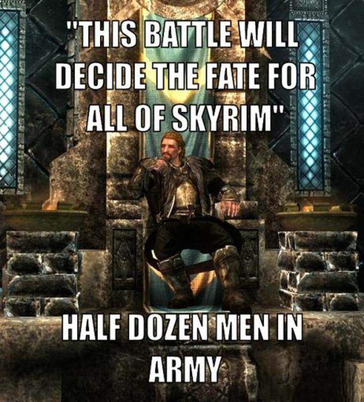 "This Battle Will Decide The Fate For All Of Skyrim" Half Dozen Men In Army