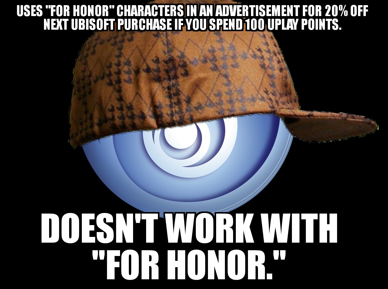 photo caption - Uses "For Honor" Characters In An Advertisement For 20% Off Next Ubisoft Purchase If You Spend 100 Uplay Points. Doesn'T Work With "For Honor."