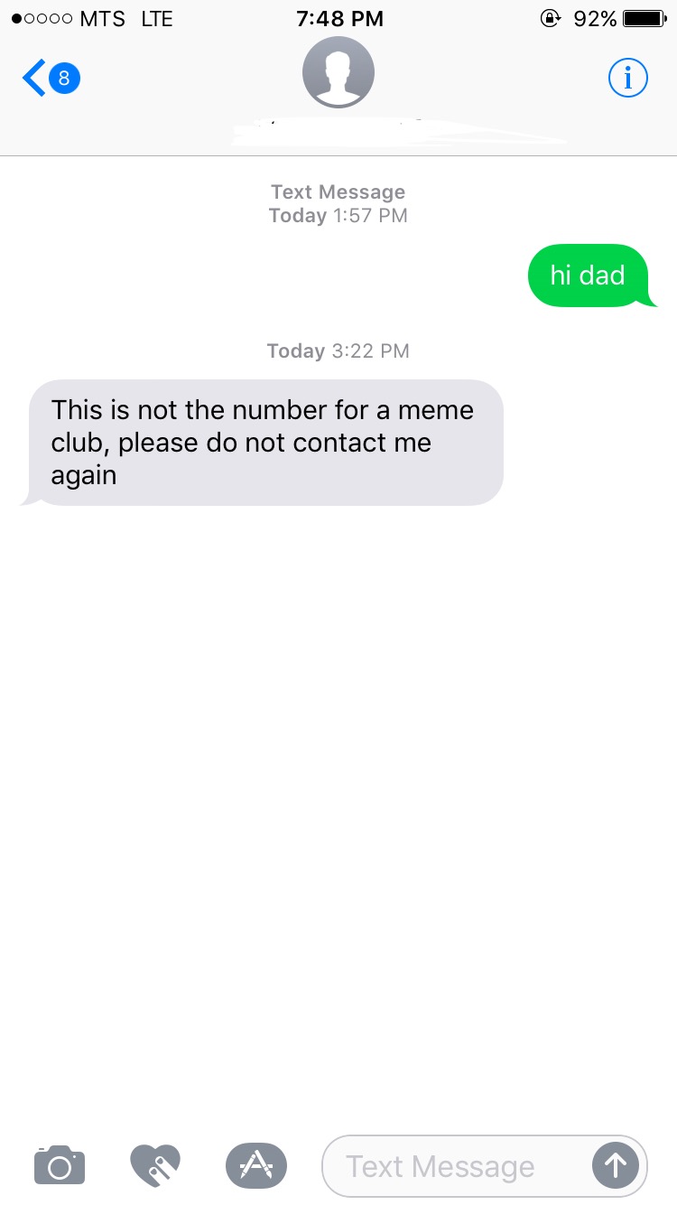 ... it was a prank. Someone pranked the "Meme Daddy" and it seems there were a lot of messages before this one. Or, he didn't use the code- as you can see he didn't call him Meme Daddy; so maybe the Meme Club is real and you've got to use the secret code. First rule of Meme Club? Never post about the Meme Club.