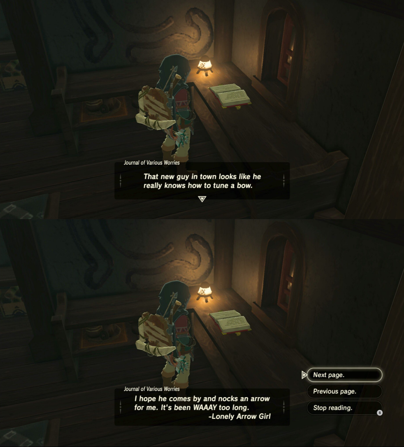 tloz botw sex - of various That new guy in town looks he really knows how to tune a bow Next page. Previous page. Jouw of various Word I hope he comes by and nocks an arrow for me. It's been Walay too long Lonely Arrow Girl Stop reading